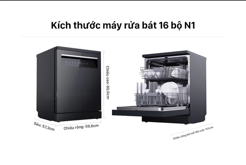 Máy rửa bát Xiaomi Mijia N1 16 bộ – Khử trùng đa năng, diện tích lớn